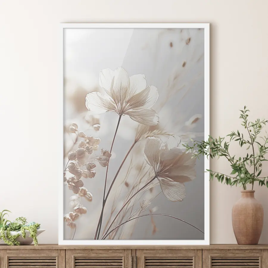 murales de pared Delicadas flores bajo una luz suave f35603