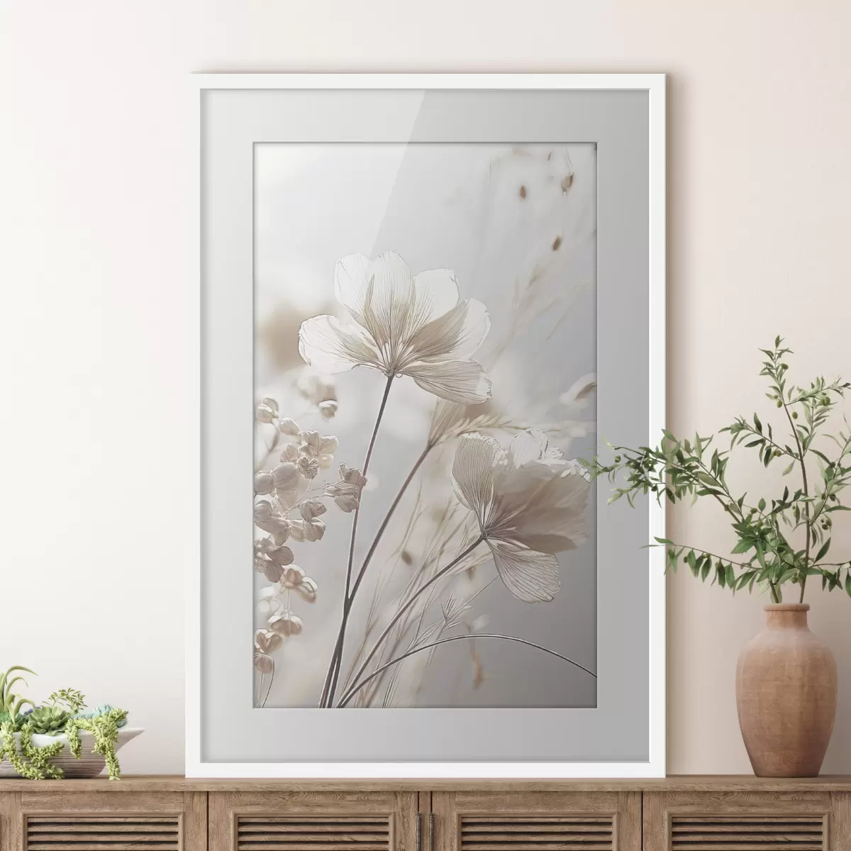 Poster Delicadas flores bajo una luz suave f35603
