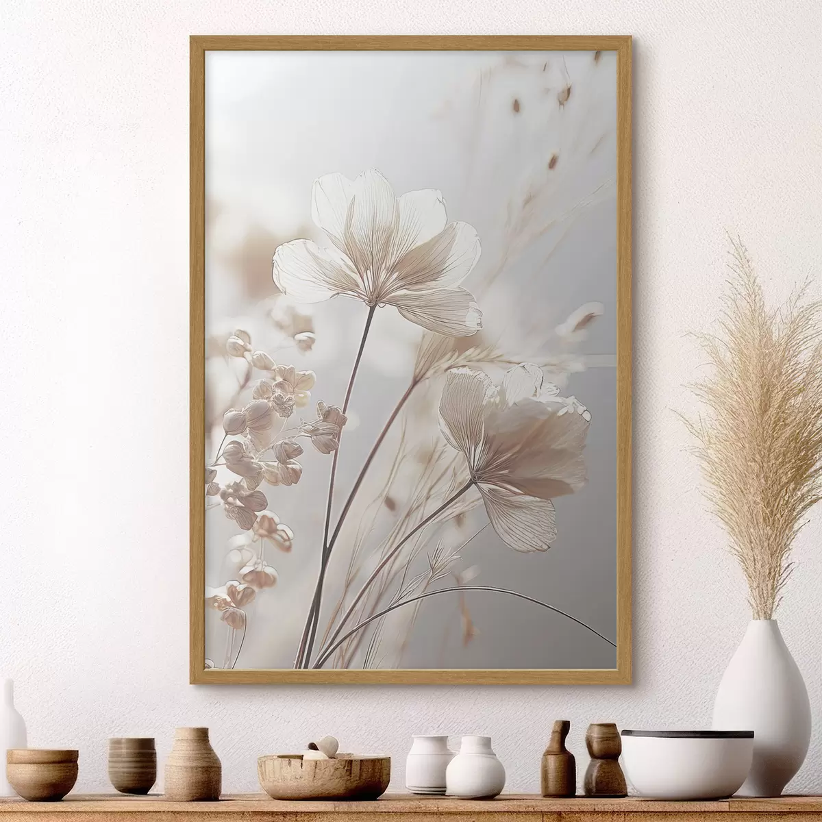 Poster Delicadas flores bajo una luz suave f35603