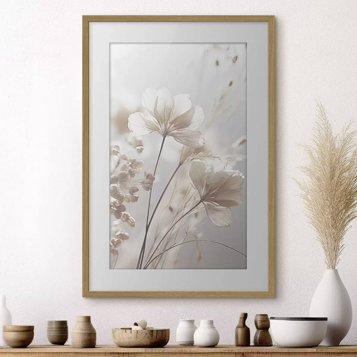 Poster Delicadas flores bajo una luz suave f35603