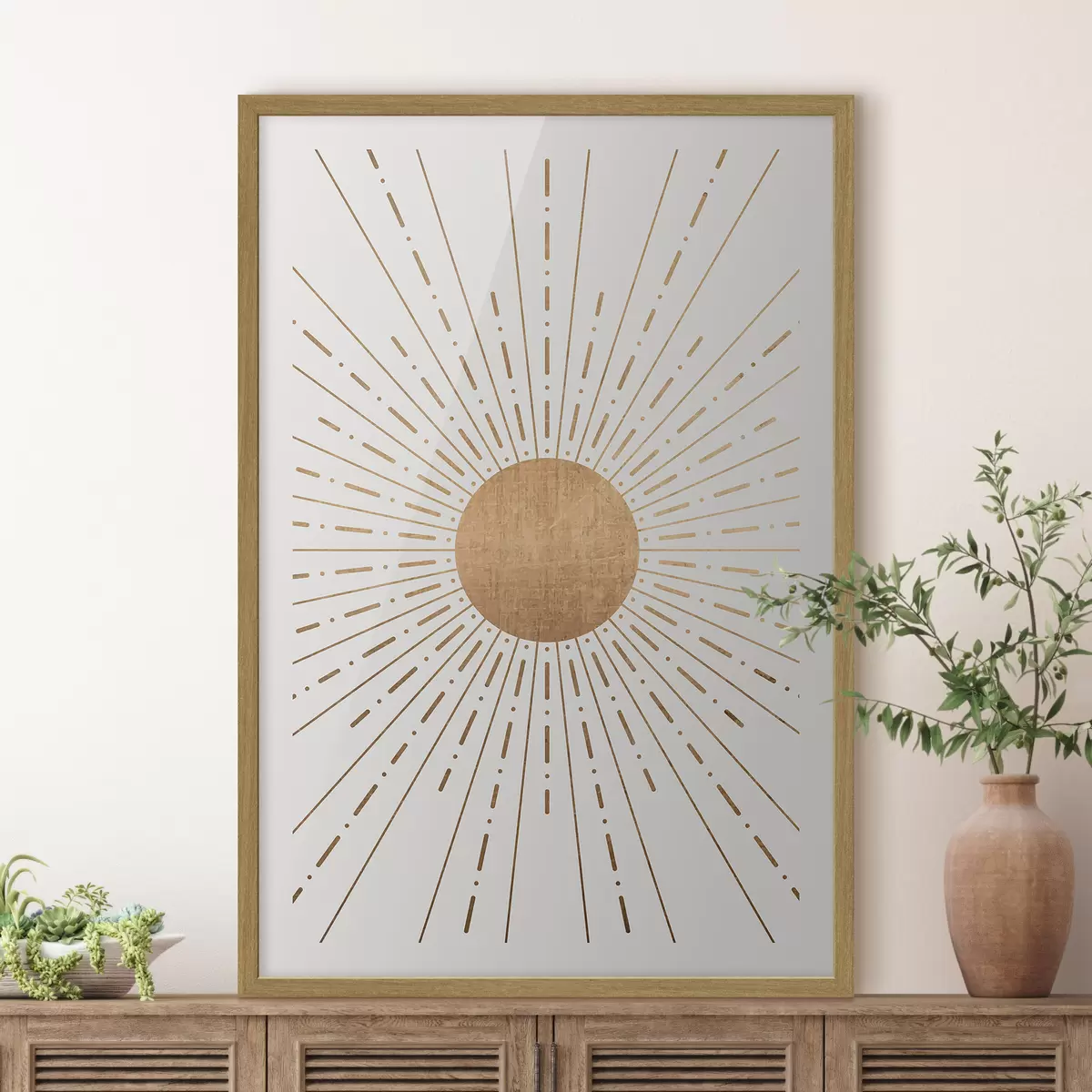 Poster Rayos radiantes que abrazan el orbe central f35879