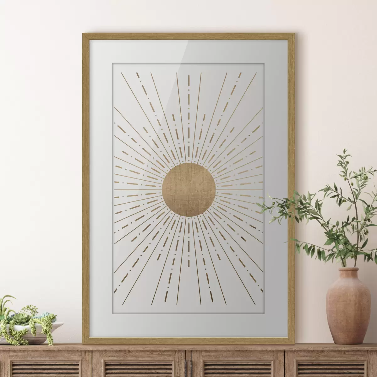 Poster Rayos radiantes que abrazan el orbe central f35879