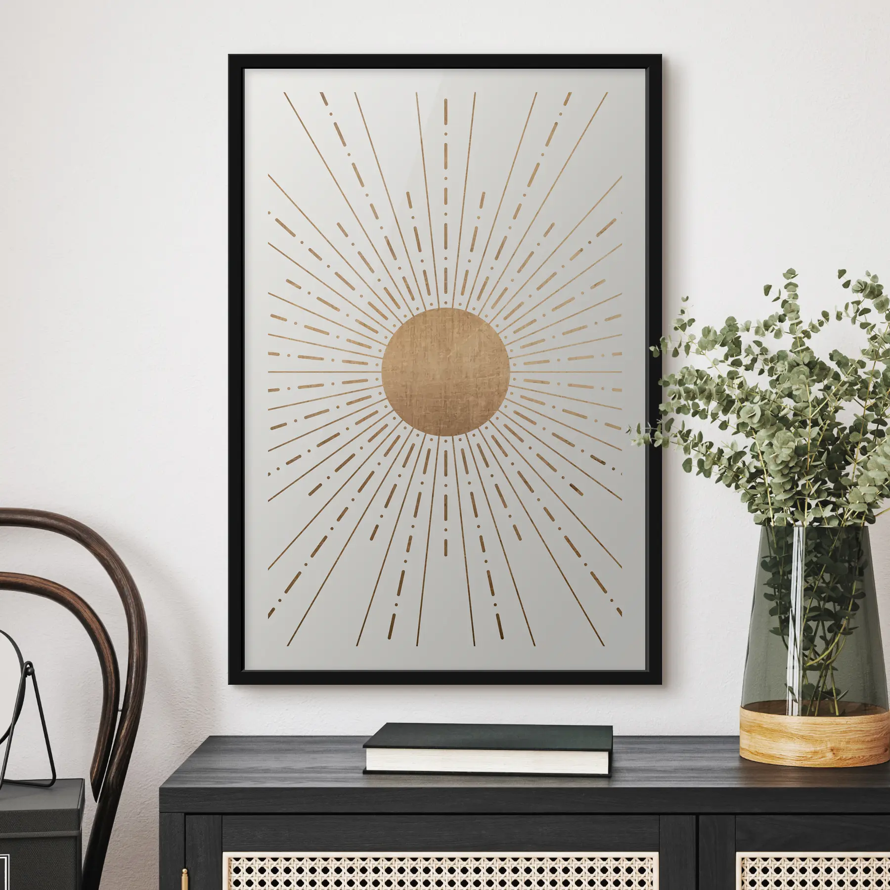 murales de pared Rayos radiantes que abrazan el orbe central f35879