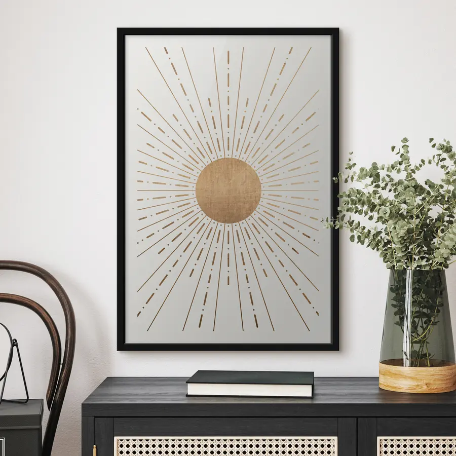 murales de pared Rayos radiantes que abrazan el orbe central f35879