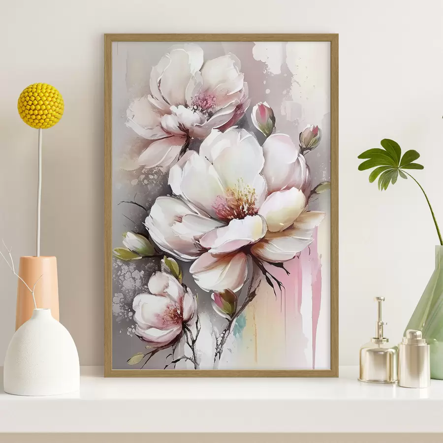 murales de pared Flores en tonos pastel f35925