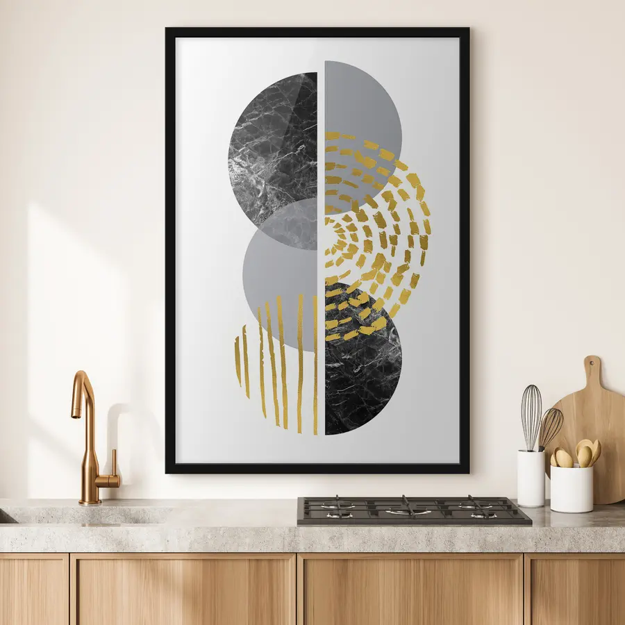 murales de pared Diseño abstracto con contrastes de texturas y formas f35942