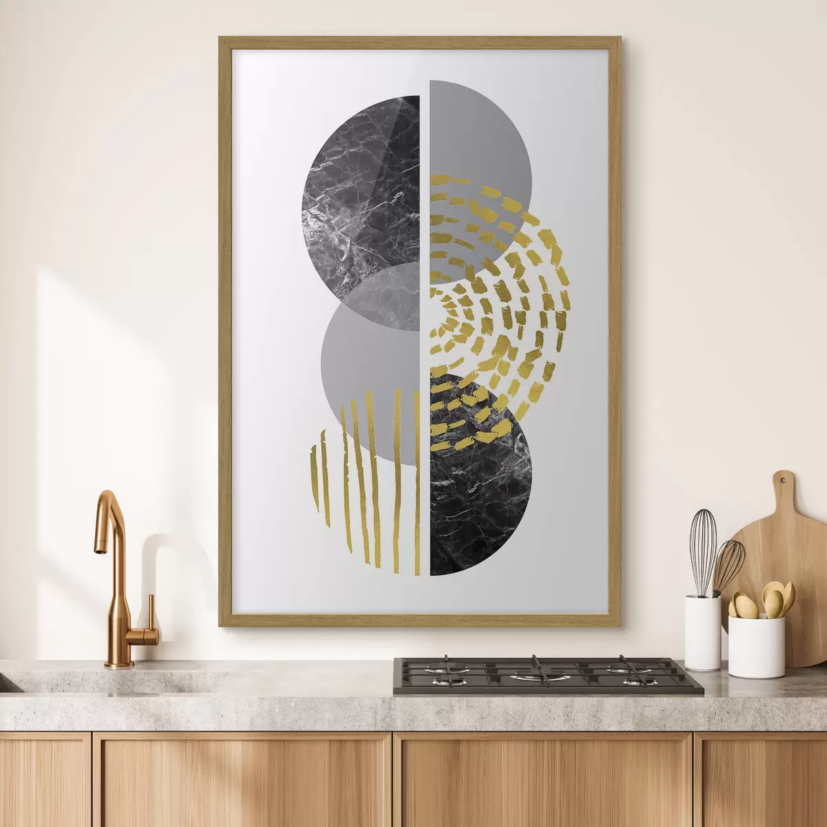 Poster Diseño abstracto con contrastes de texturas y formas f35942