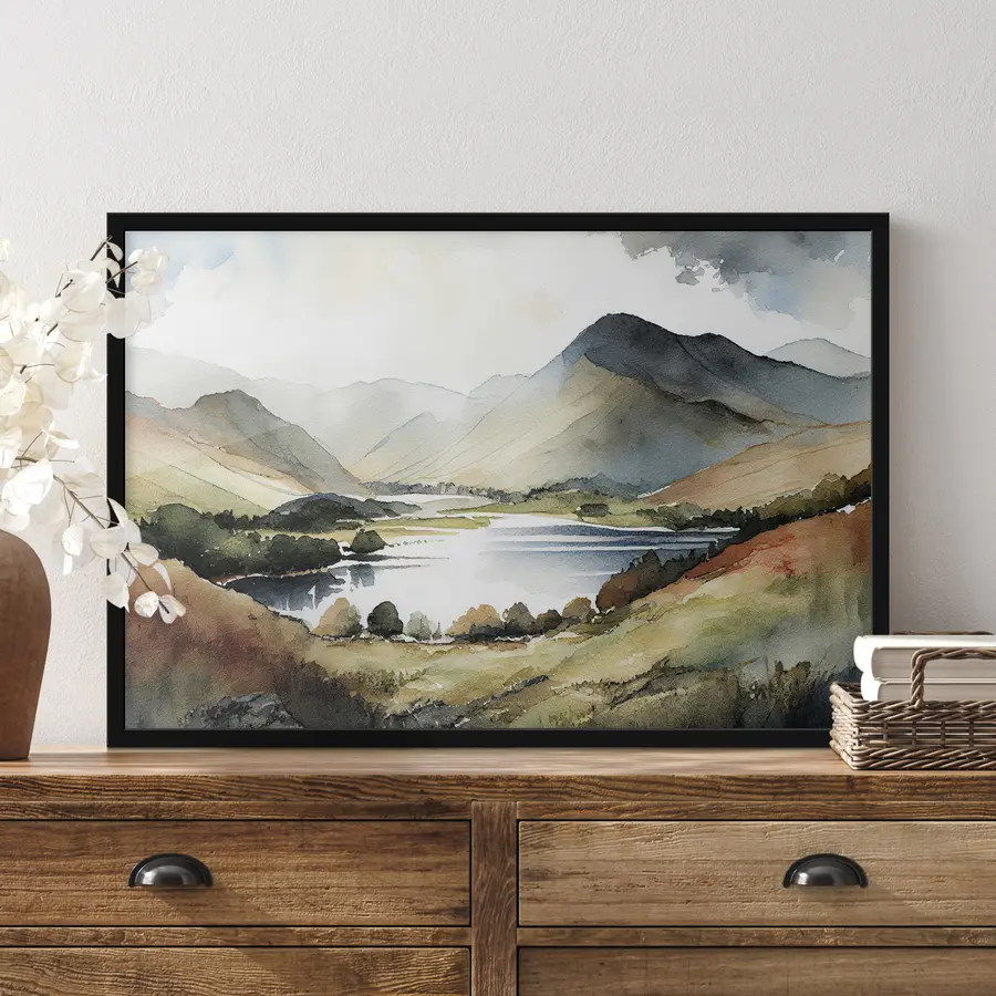 murales de pared Paisaje sereno con aguas tranquilas f36018