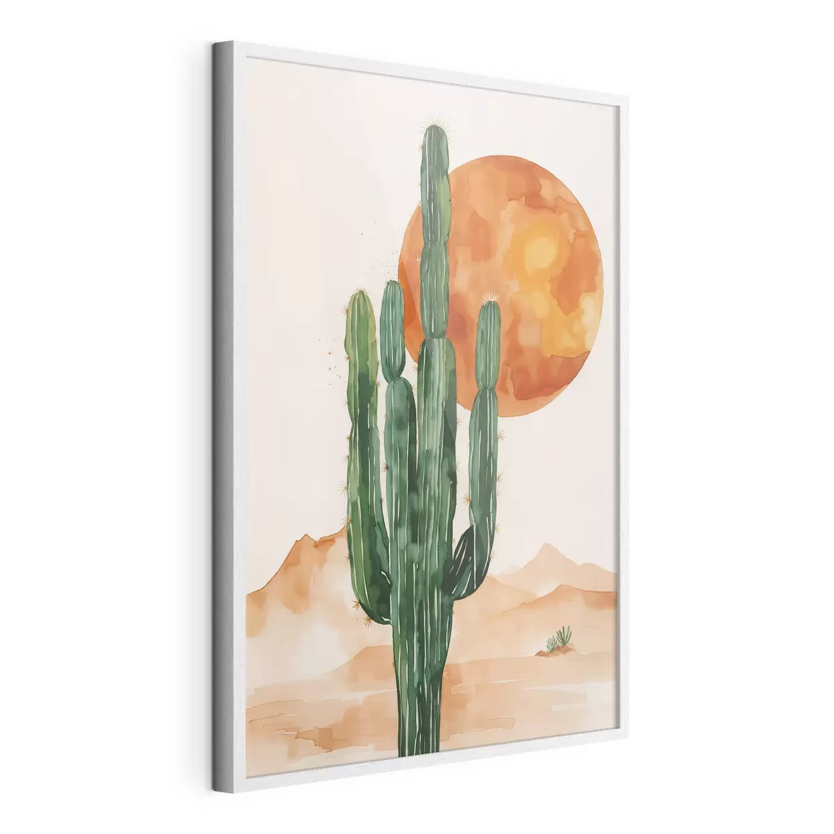 Poster Silueta de cactus contra una vibrante puesta de sol f36269