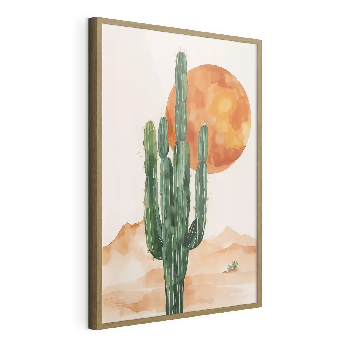 Poster Silueta de cactus contra una vibrante puesta de sol f36269