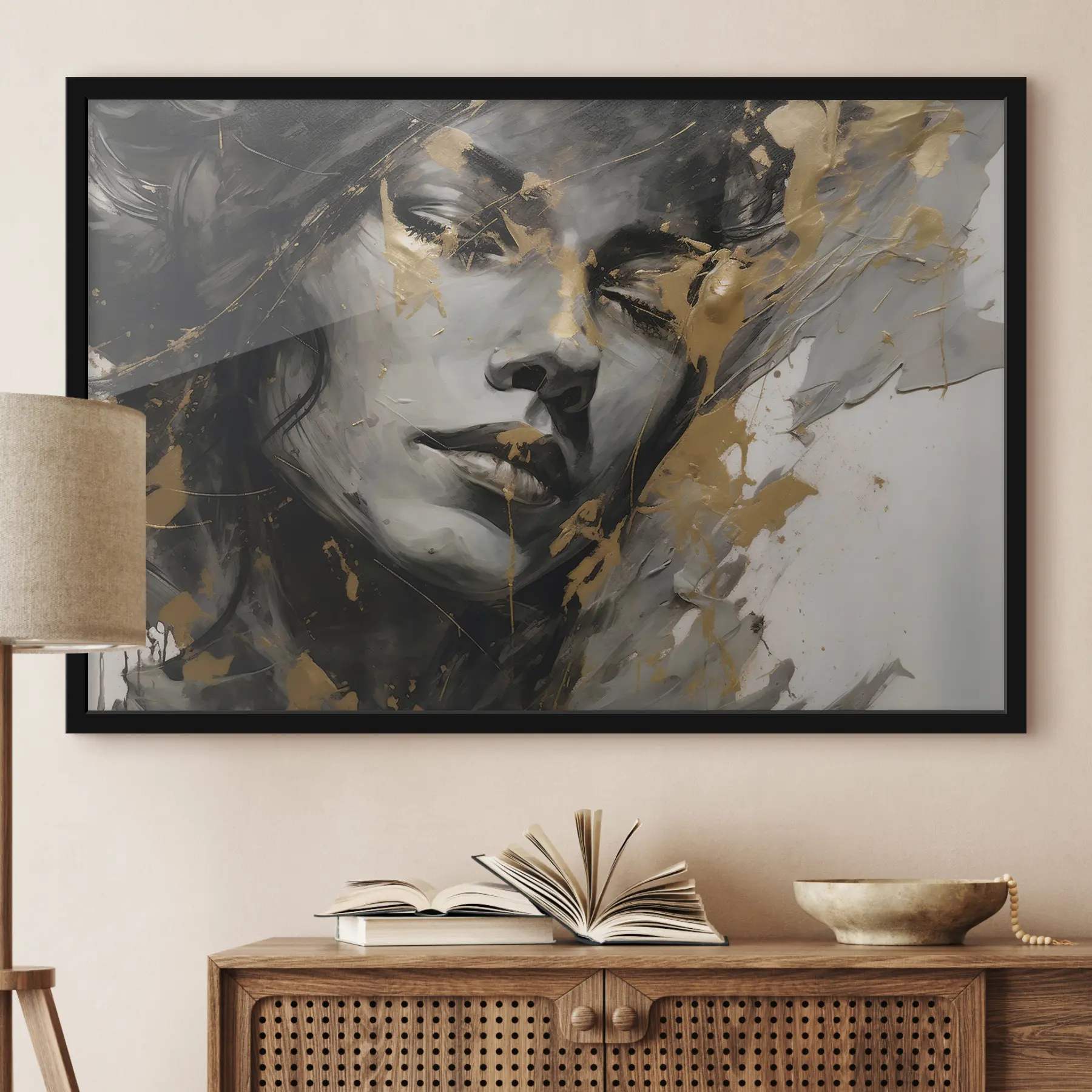 murales de pared Belleza abstracta en trazos audaces f36214