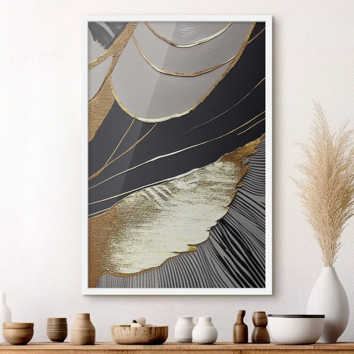 Poster Elegantes ondas de color y textura f36200