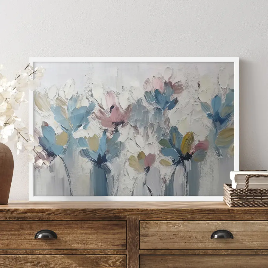 murales de pared Ramo azul y rosa f36195