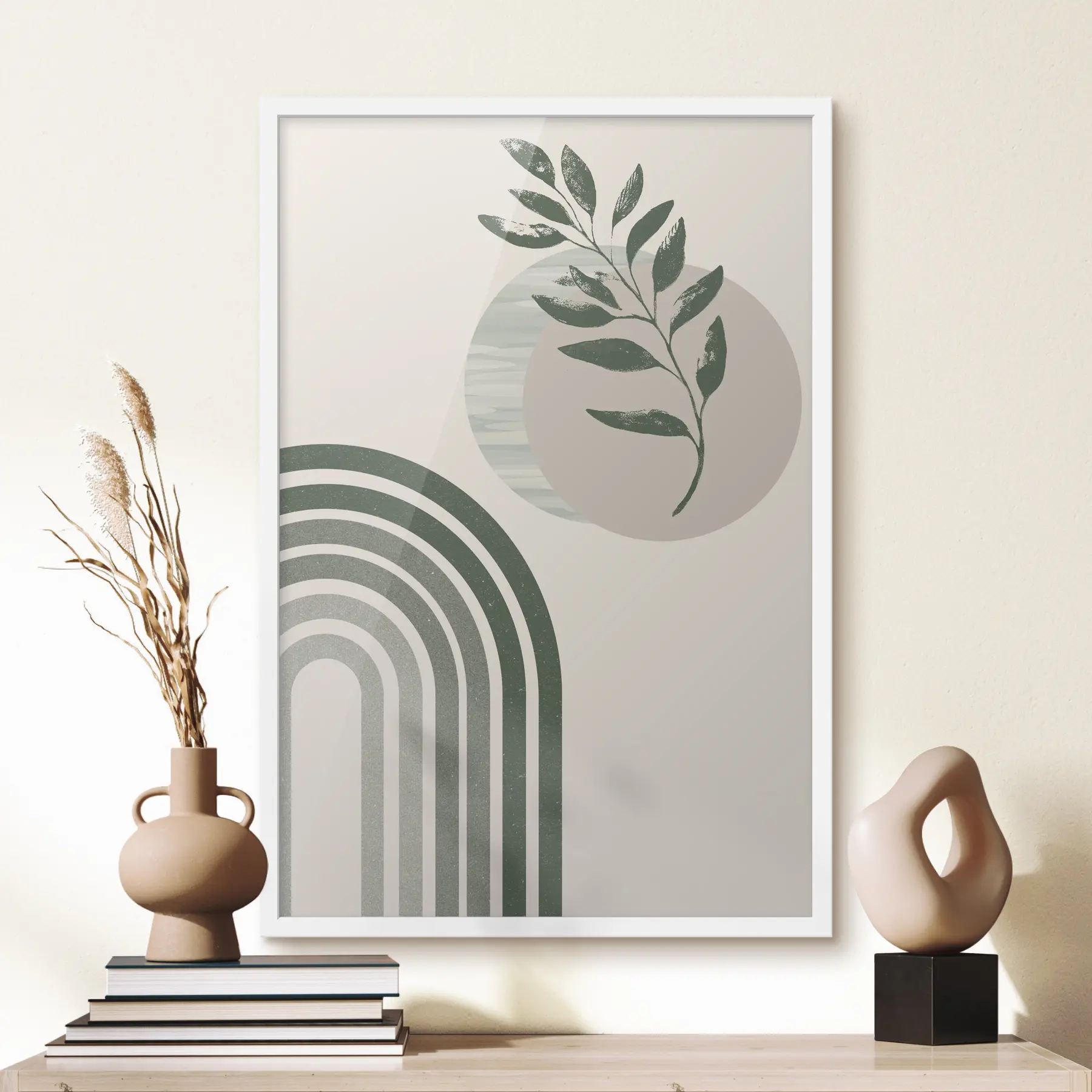 murales de pared Arco verde y ramita f36176