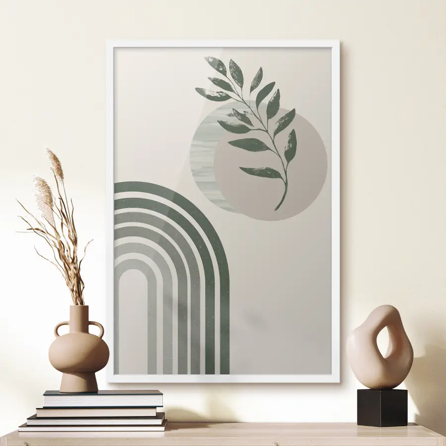 murales de pared Arco verde y ramita f36176