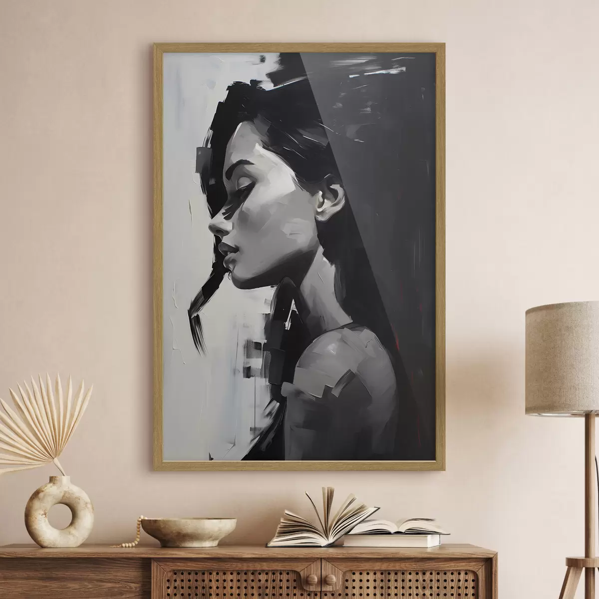 Poster Elegancia monocromática en vista de perfil f36158