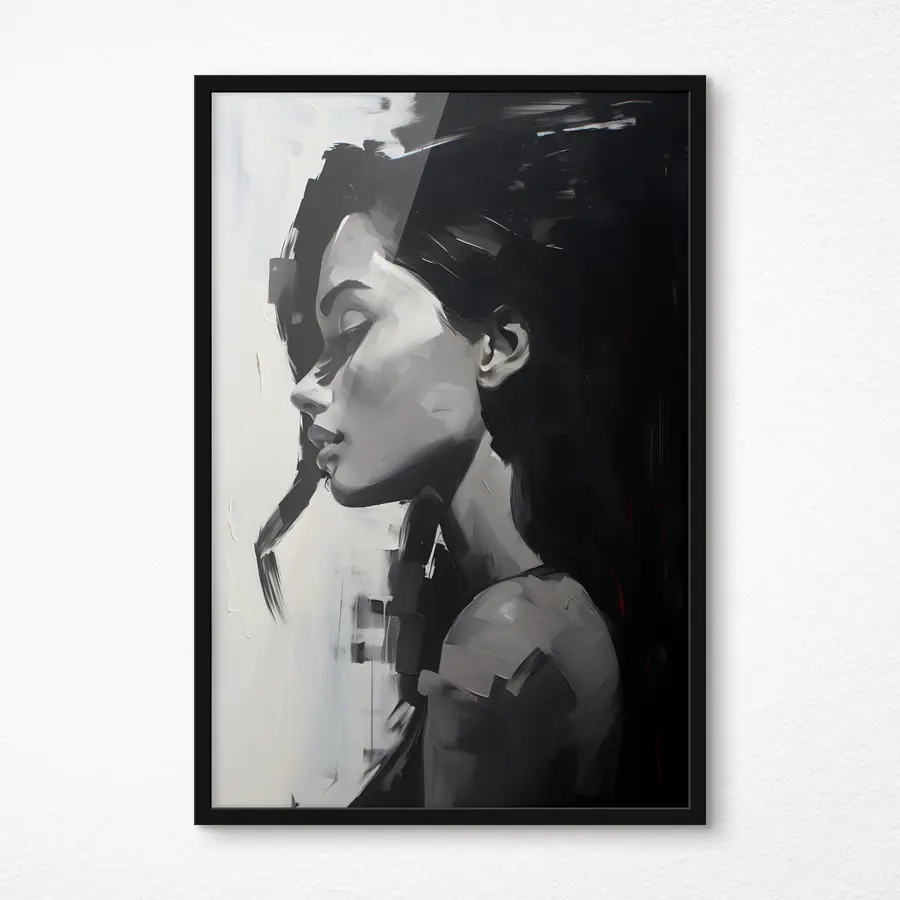 murales de pared Elegancia monocromática en vista de perfil f36158