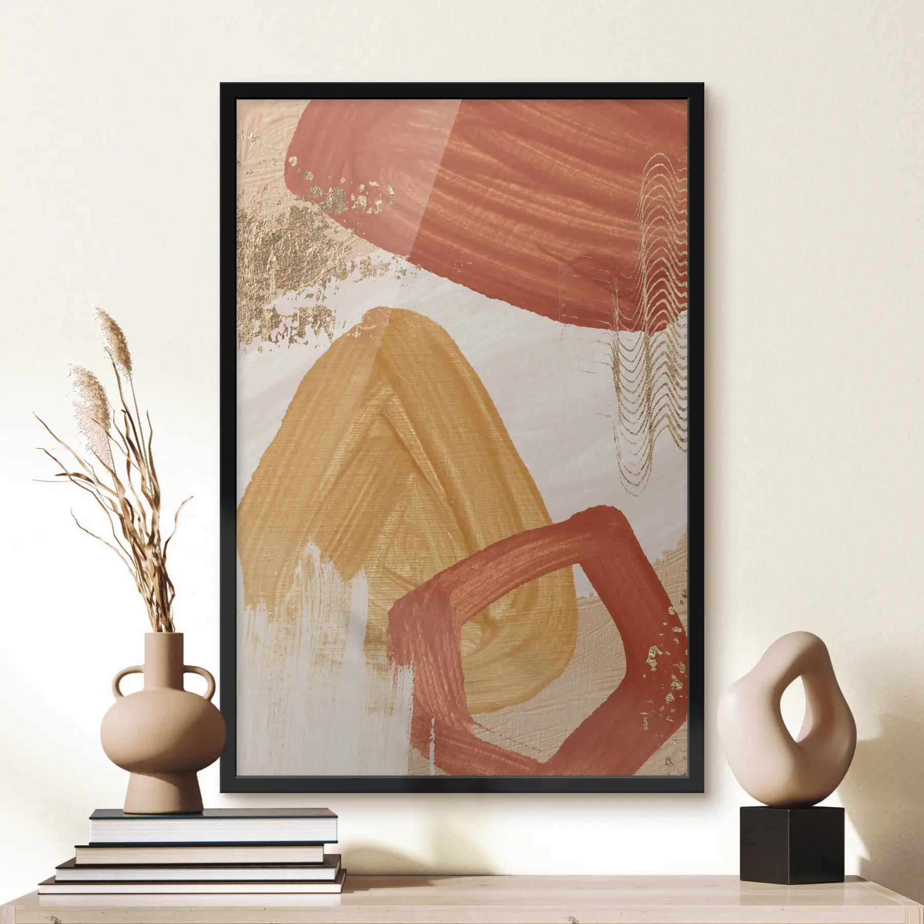 murales de pared Vibrante composición abstracta de tonos cálidos f36147