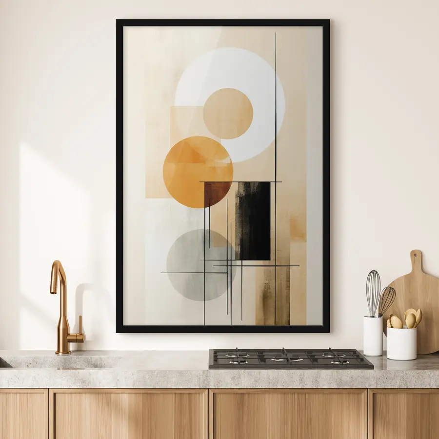 murales de pared Formas geométricas en tonos cálidos f36145