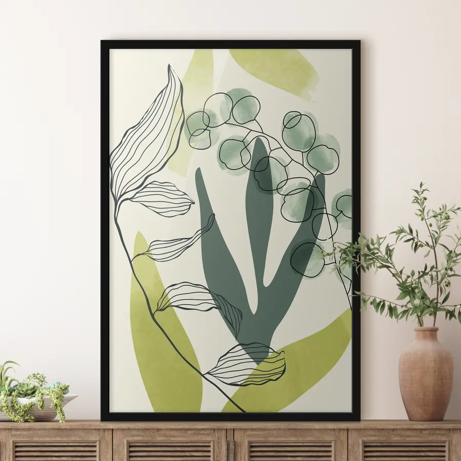 murales de pared Formas y líneas orgánicas en armonía f36133