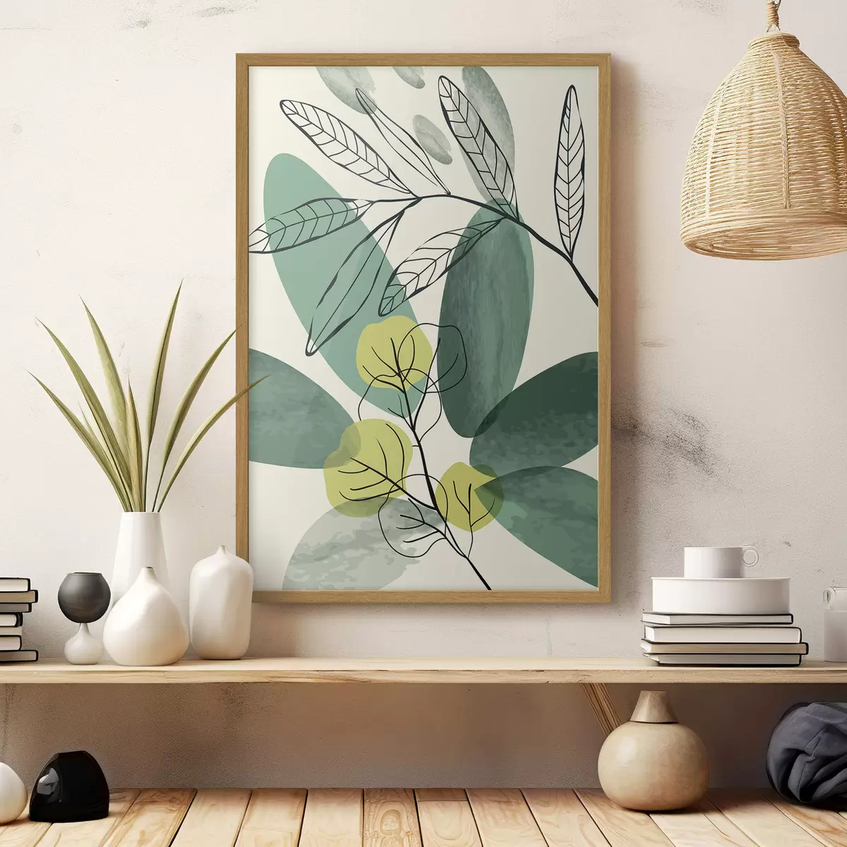 Poster Diseño abstracto de hojas inspirado en la naturaleza f36106