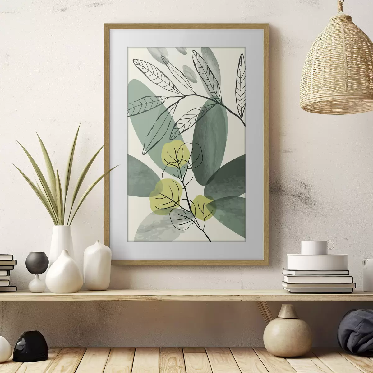 Poster Diseño abstracto de hojas inspirado en la naturaleza f36106