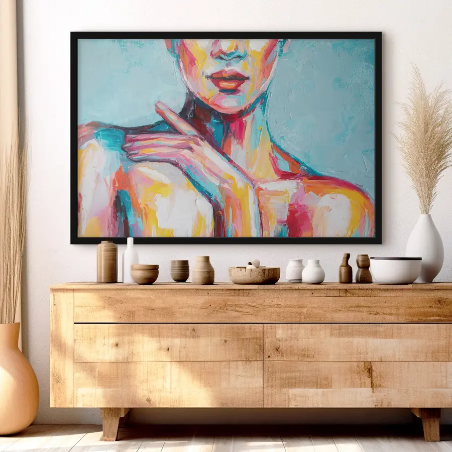 murales de pared Colores vibrantes en un retrato abstracto f36033