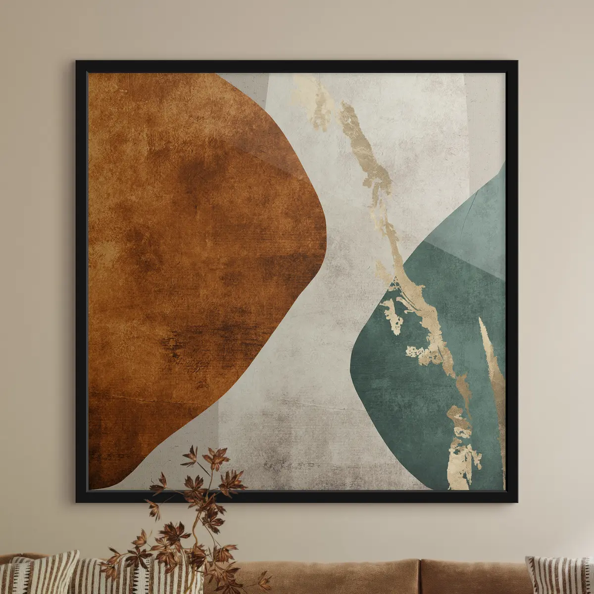 Poster Formas abstractas en colores cálidos f36031