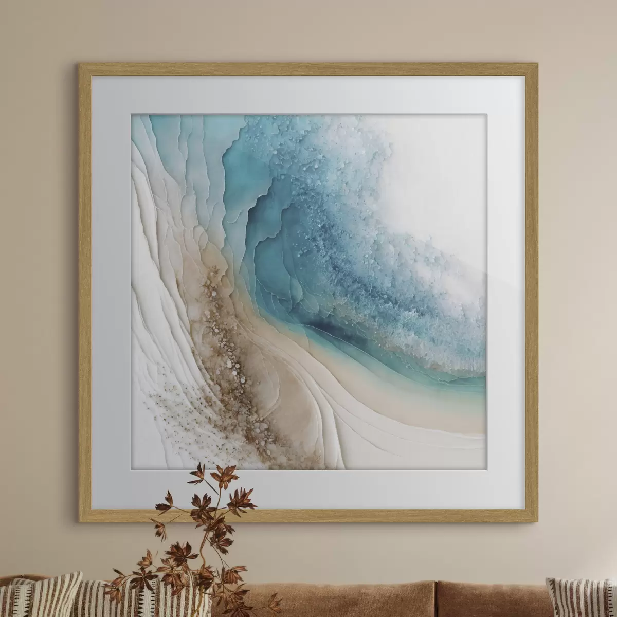 Poster Las olas serenas se encuentran con las suaves costas f36029