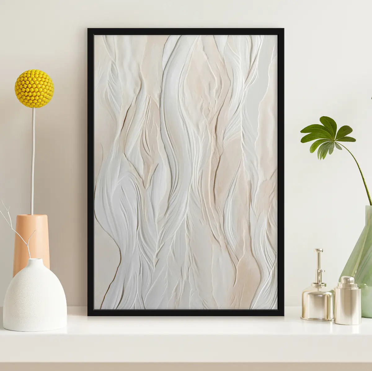 Poster Ondas texturizadas en tonos suaves y neutros f36027