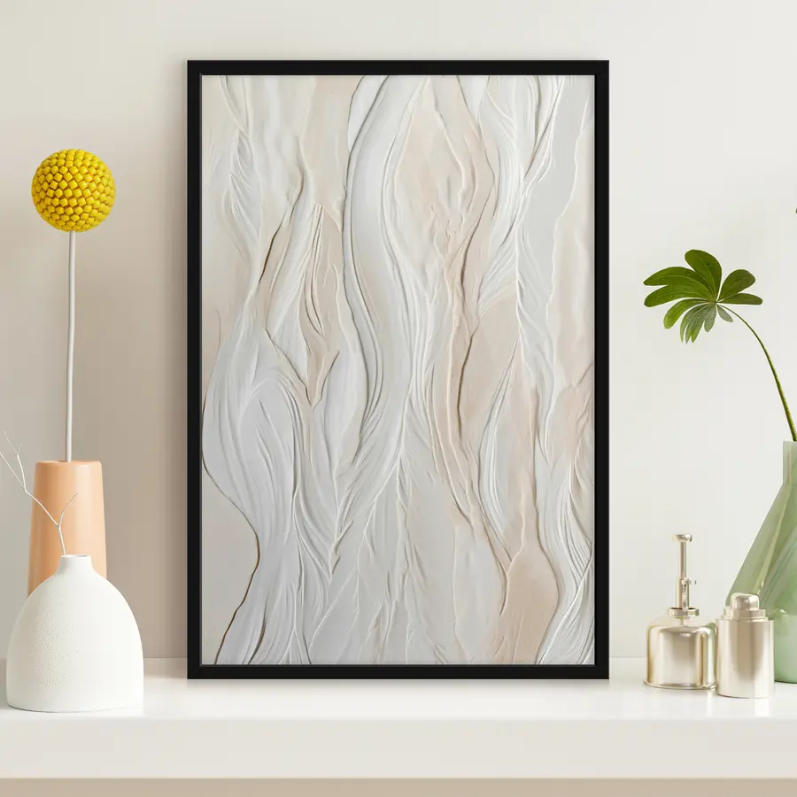 murales de pared Ondas texturizadas en tonos suaves y neutros f36027