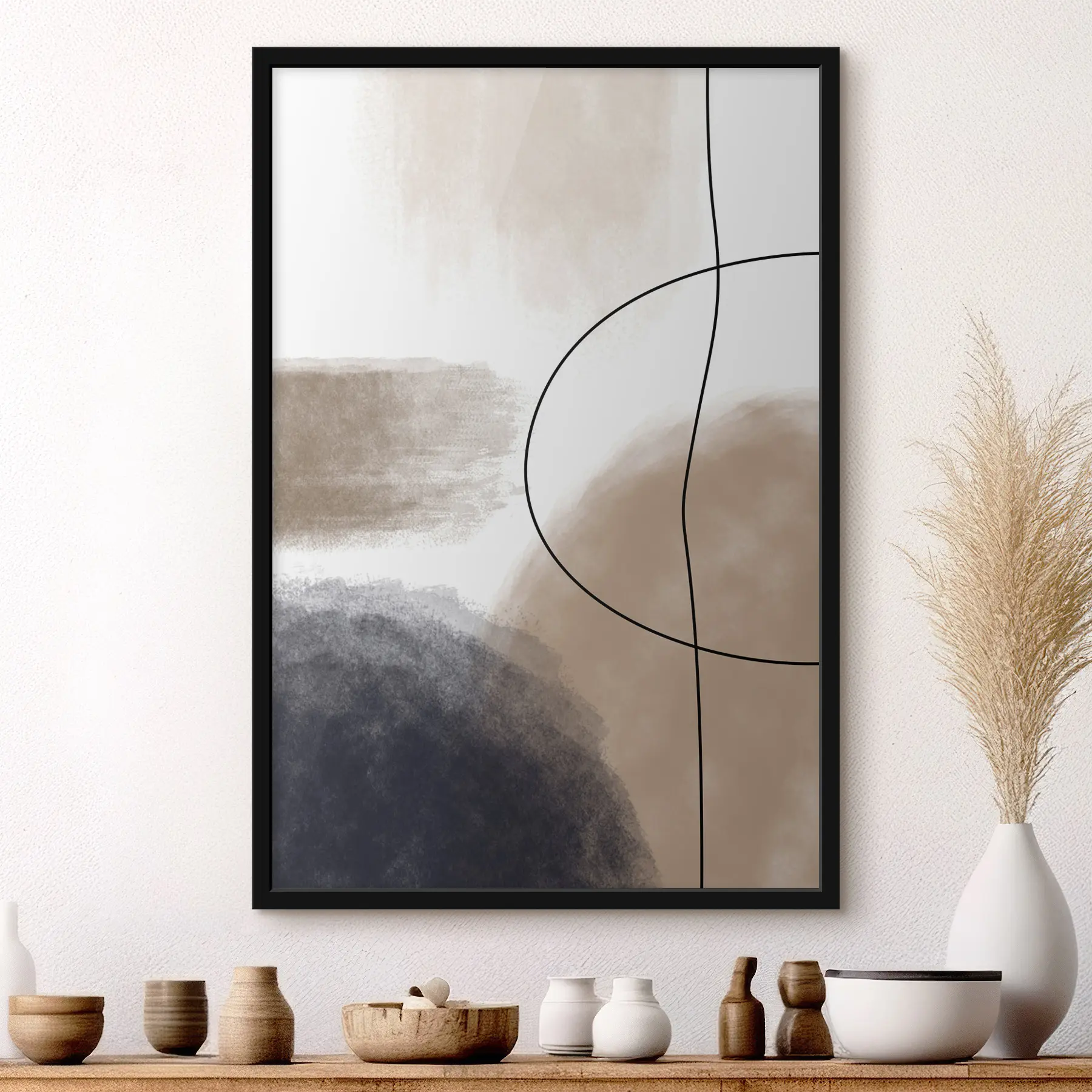 murales de pared Formas abstractas en tonos cálidos f35944