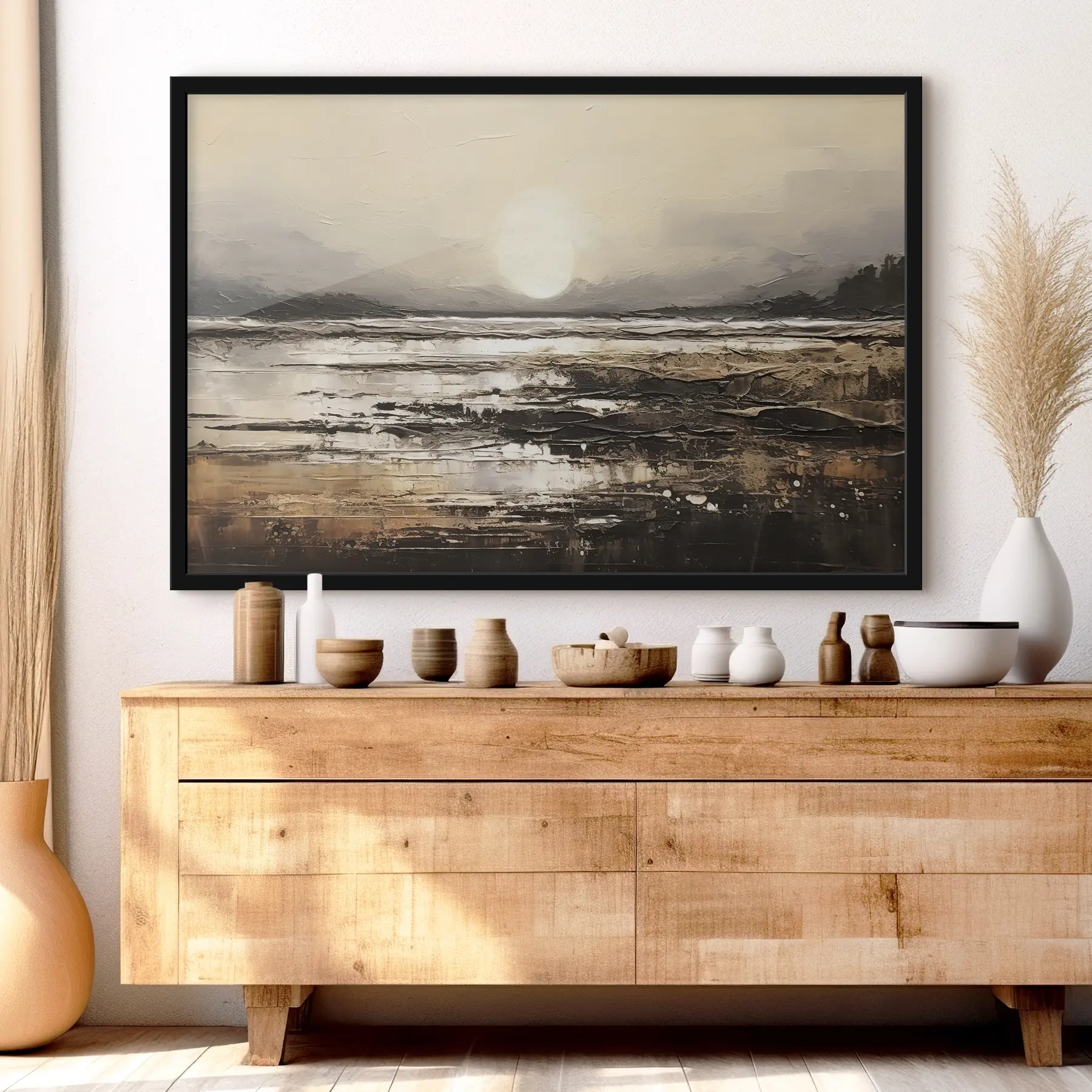 murales de pared Tranquila puesta de sol sobre aguas tranquilas f35912