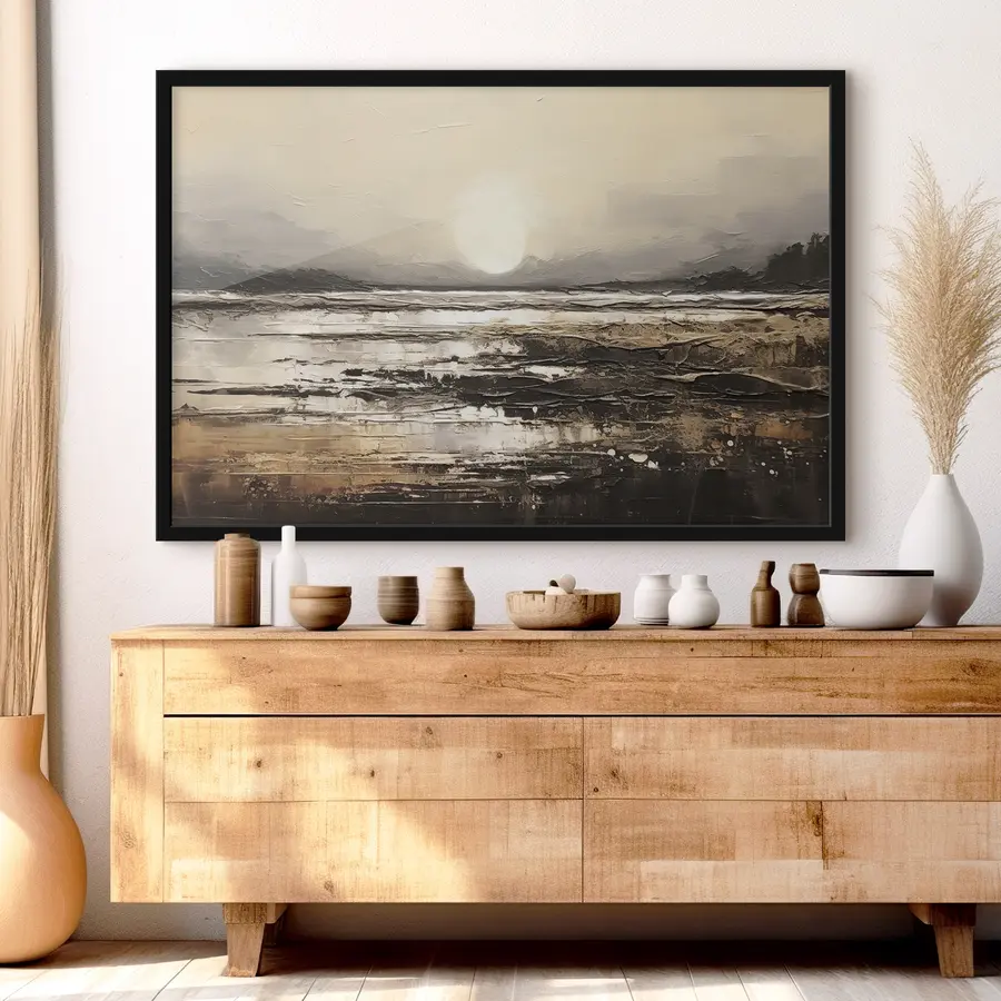 murales de pared Tranquila puesta de sol sobre aguas tranquilas f35912