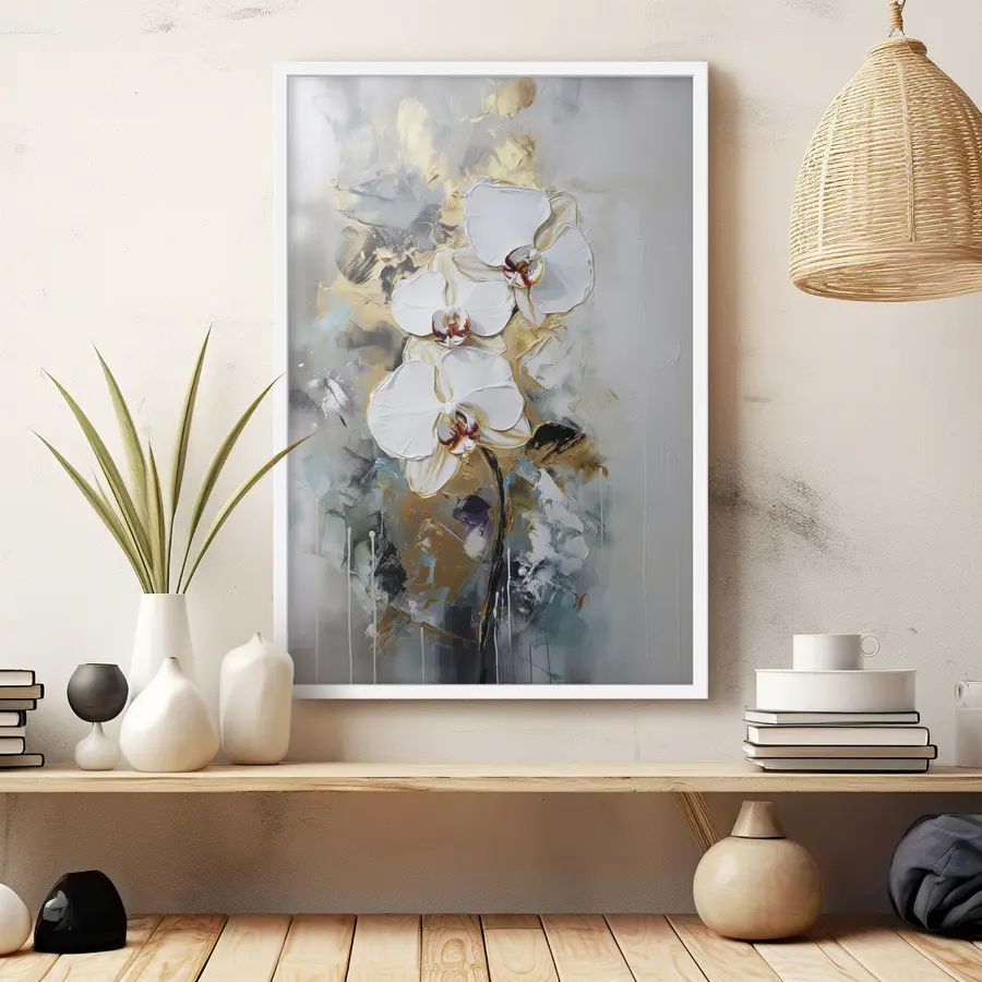 murales de pared Orquídeas en luz fría f35904