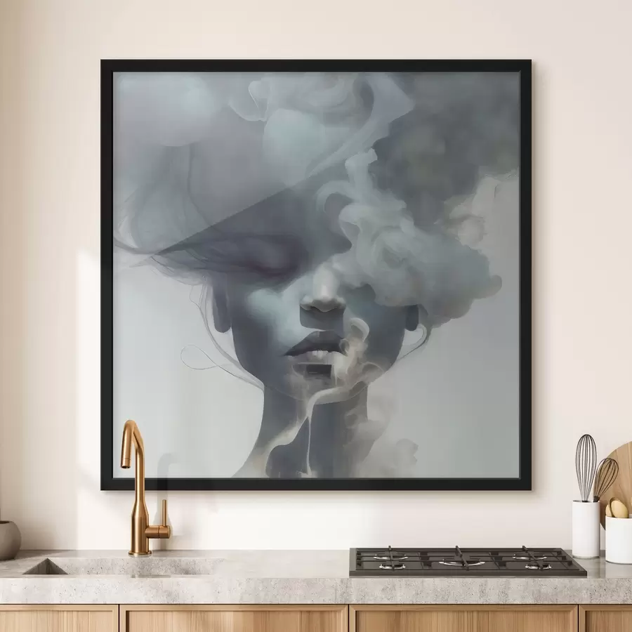 murales de pared La niña y la niebla gris f35818