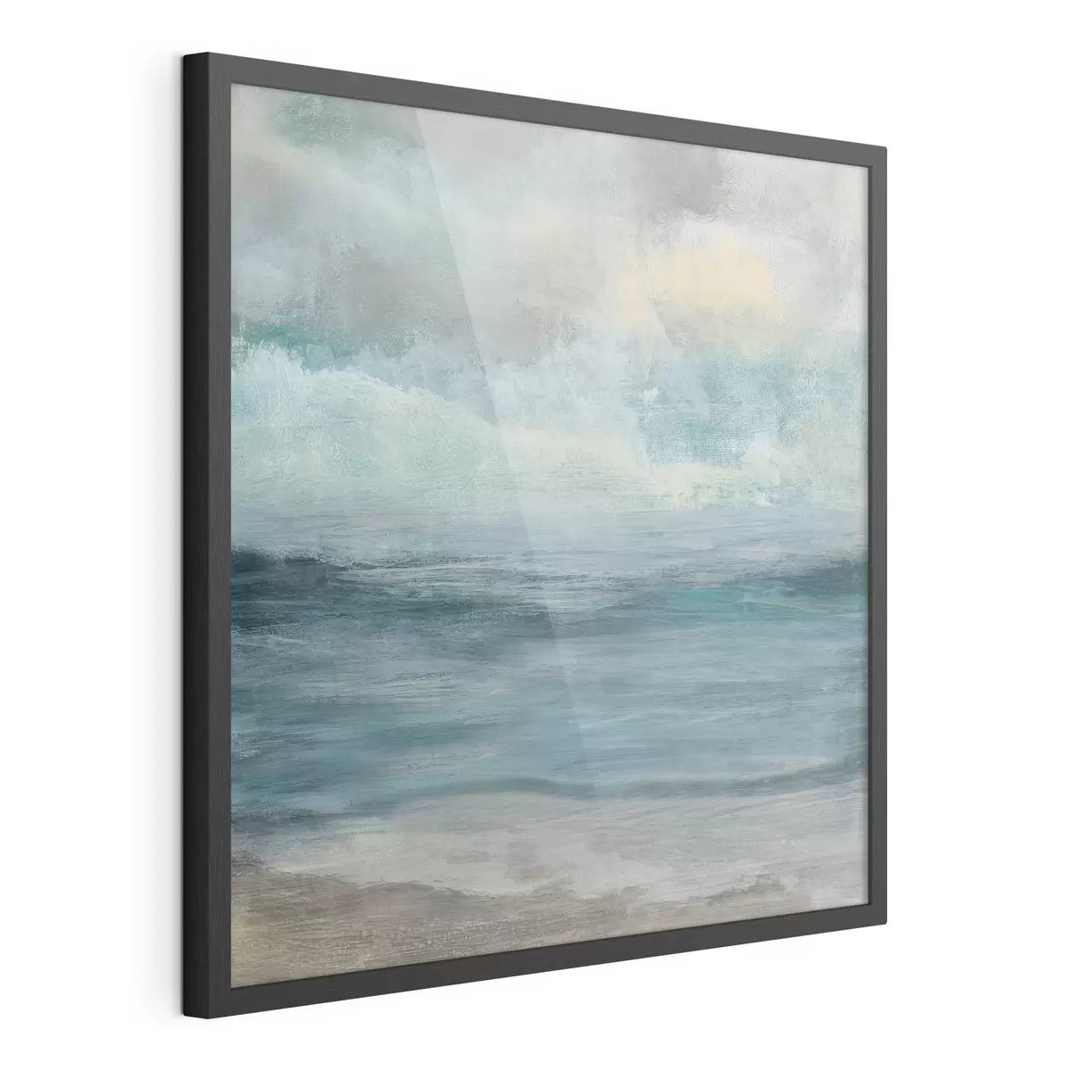 Poster Olas serenas bajo un cielo nublado f35720