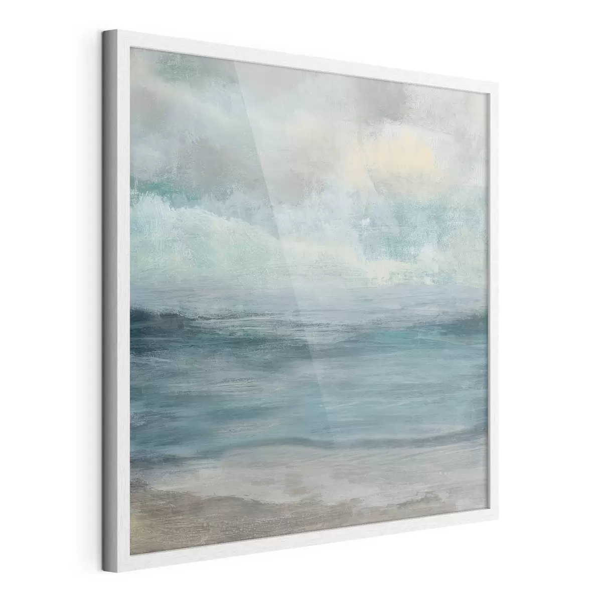 Poster Olas serenas bajo un cielo nublado f35720