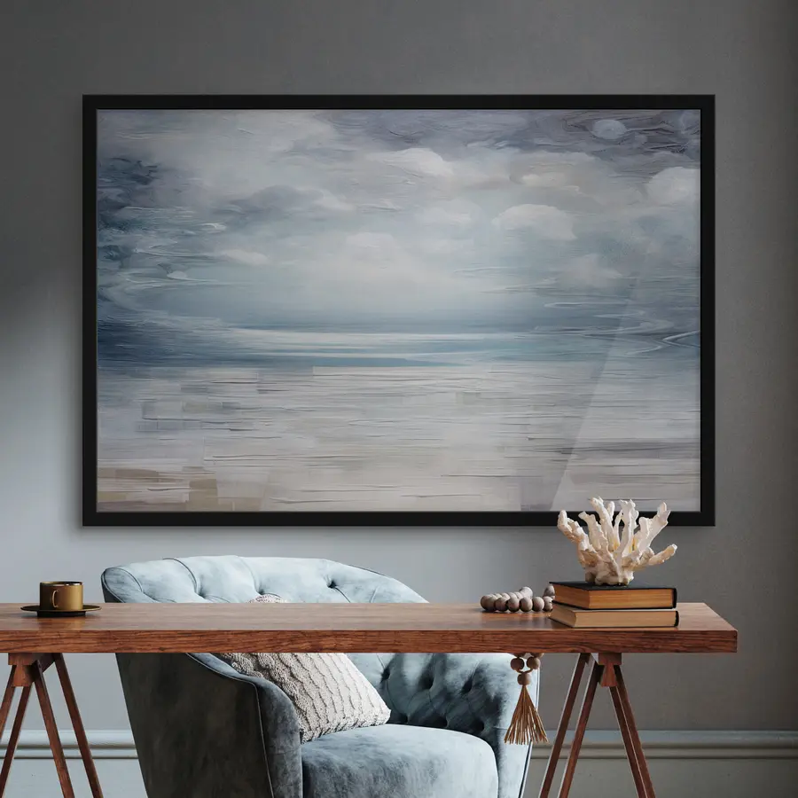 murales de pared Aguas tranquilas bajo un cielo nublado f35715