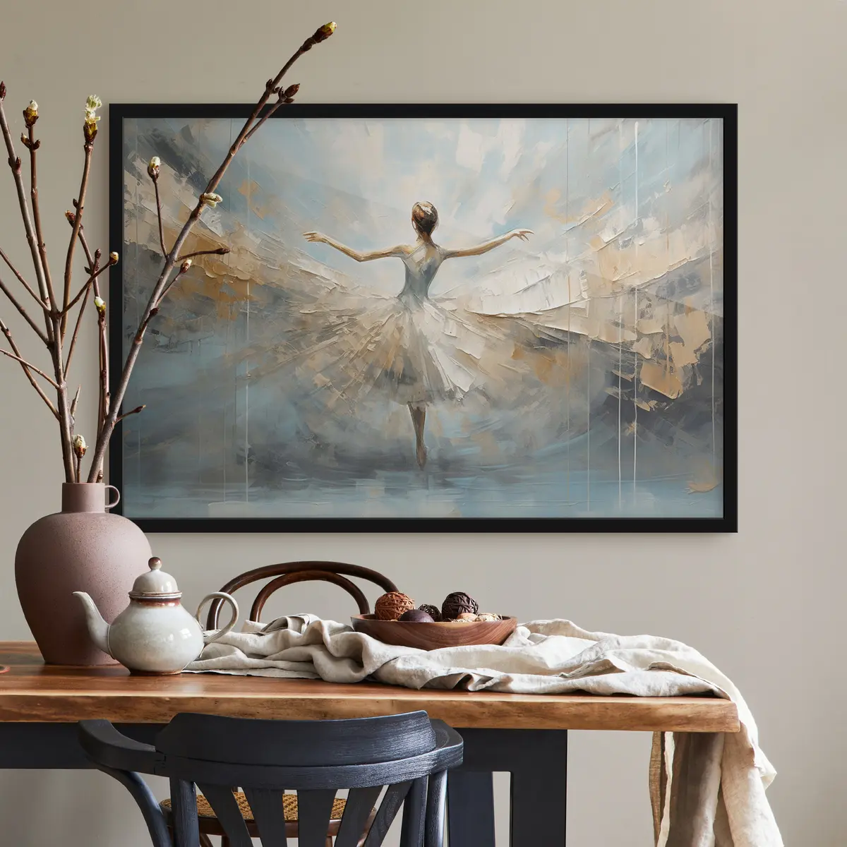 Poster Bailarina que abraza la luz y el movimiento f35538