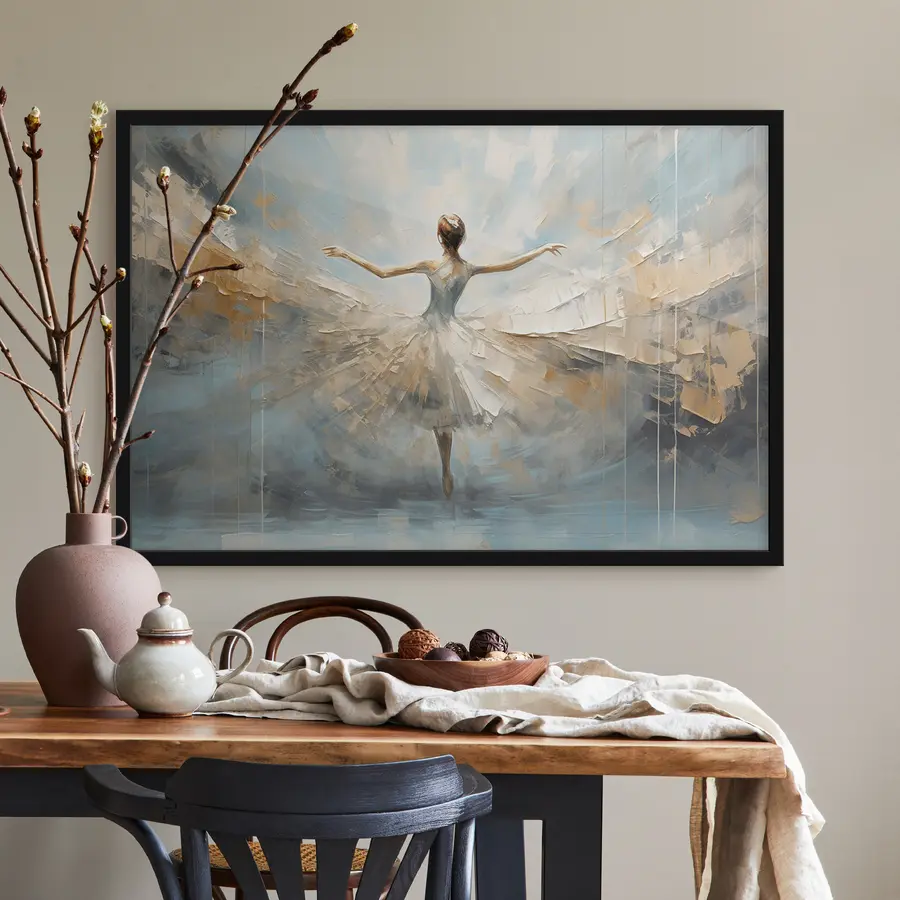 murales de pared Bailarina que abraza la luz y el movimiento f35538