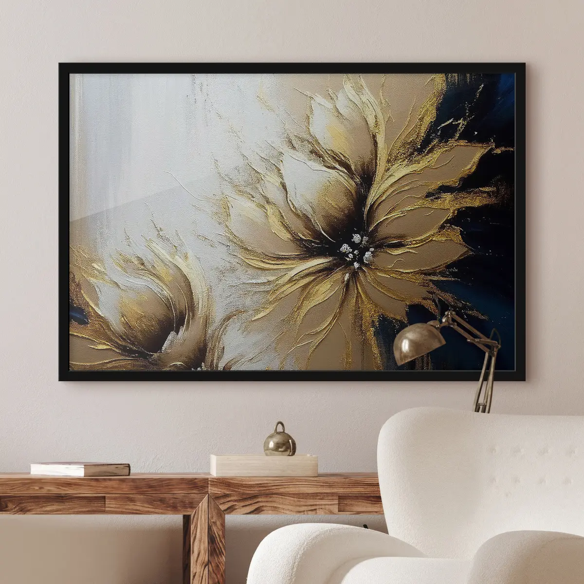 Poster Elegante arte floral en tonos suaves f35383