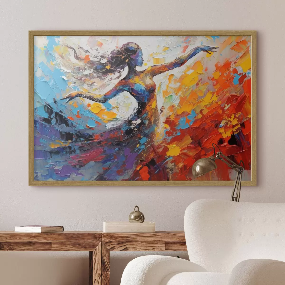 Poster Bailarina que abraza los colores vibrantes y el movimiento f35379