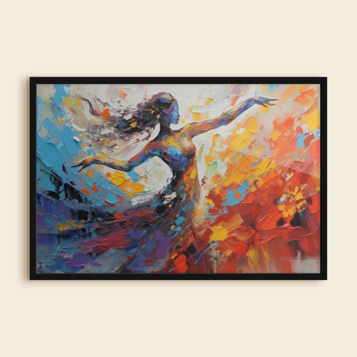 Poster Bailarina que abraza los colores vibrantes y el movimiento f35379