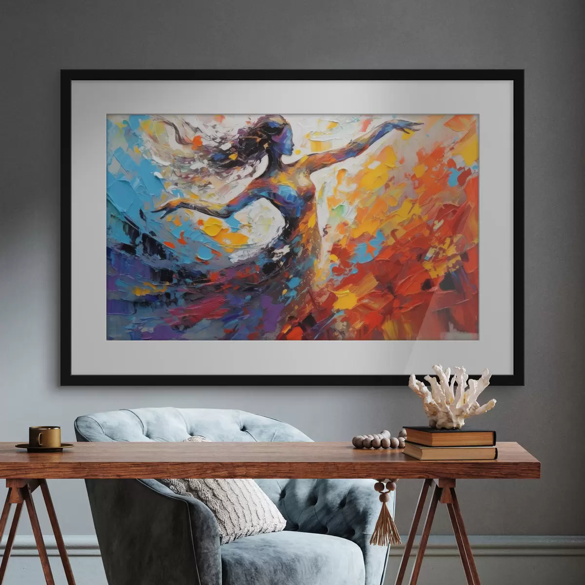 Poster Bailarina que abraza los colores vibrantes y el movimiento f35379