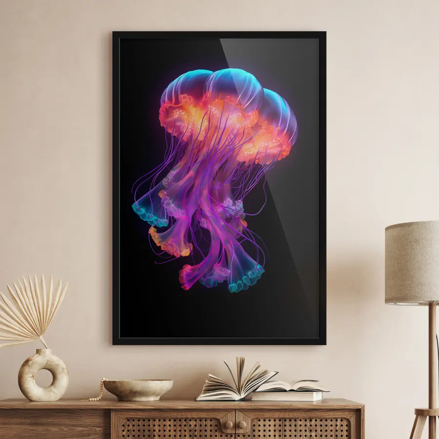 murales de pared Medusas brillantes en movimiento f35363