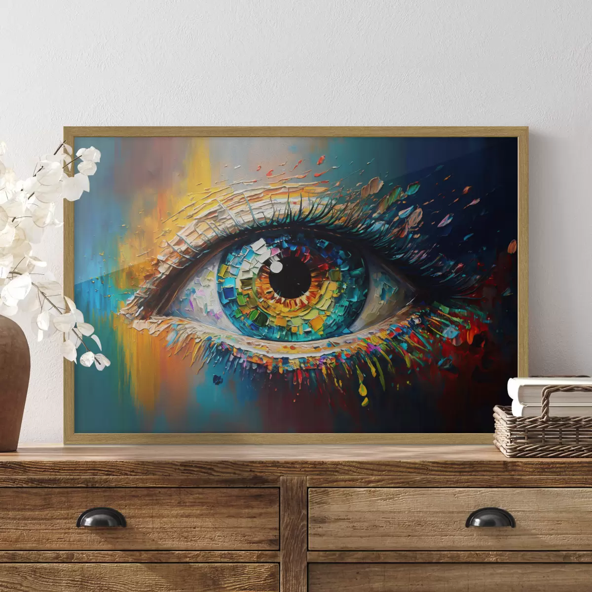 Poster Colores vibrantes en un ojo hipnótico f34943