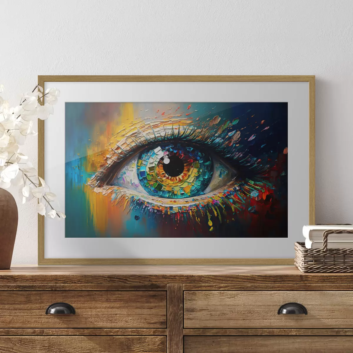 Poster Colores vibrantes en un ojo hipnótico f34943