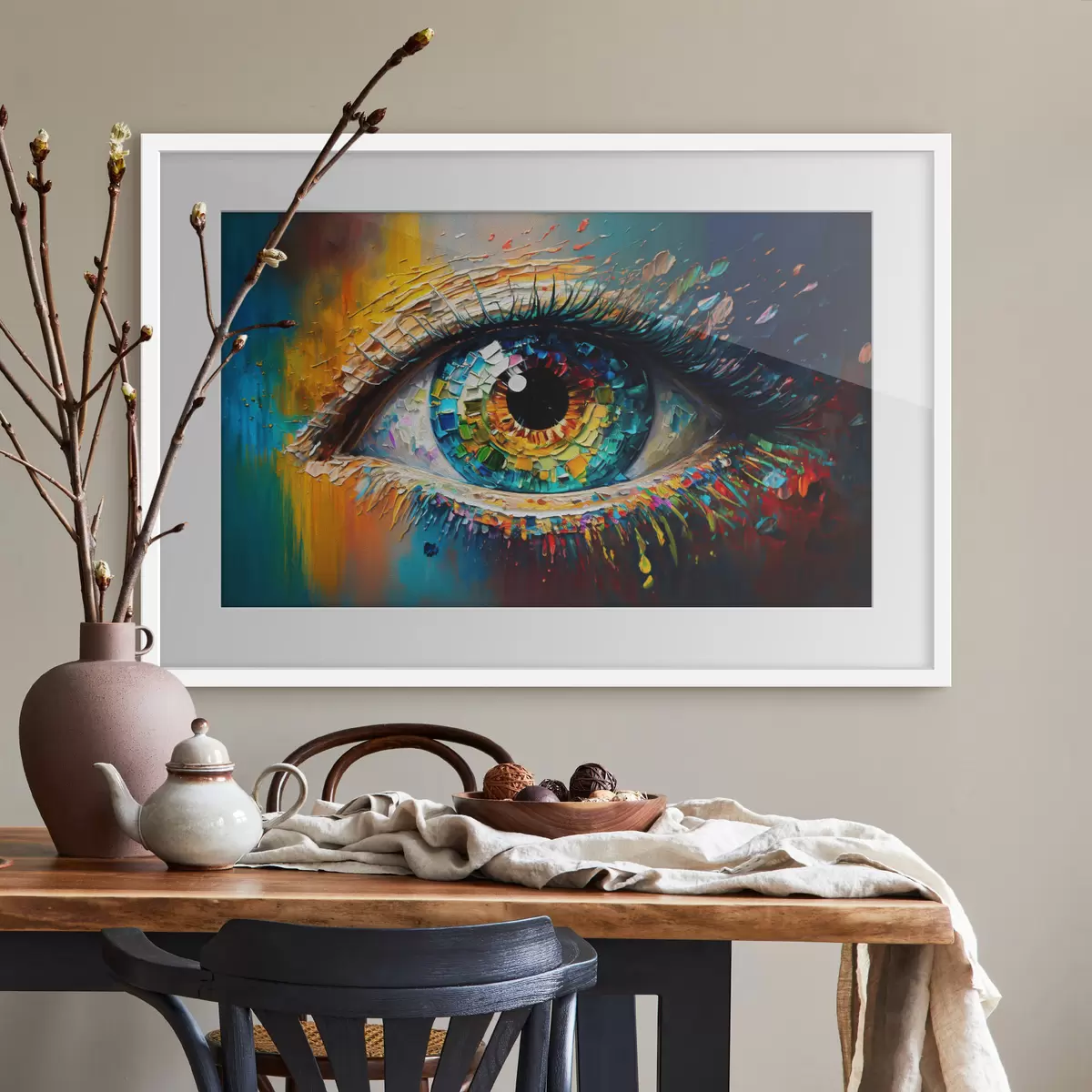 Poster Colores vibrantes en un ojo hipnótico f34943