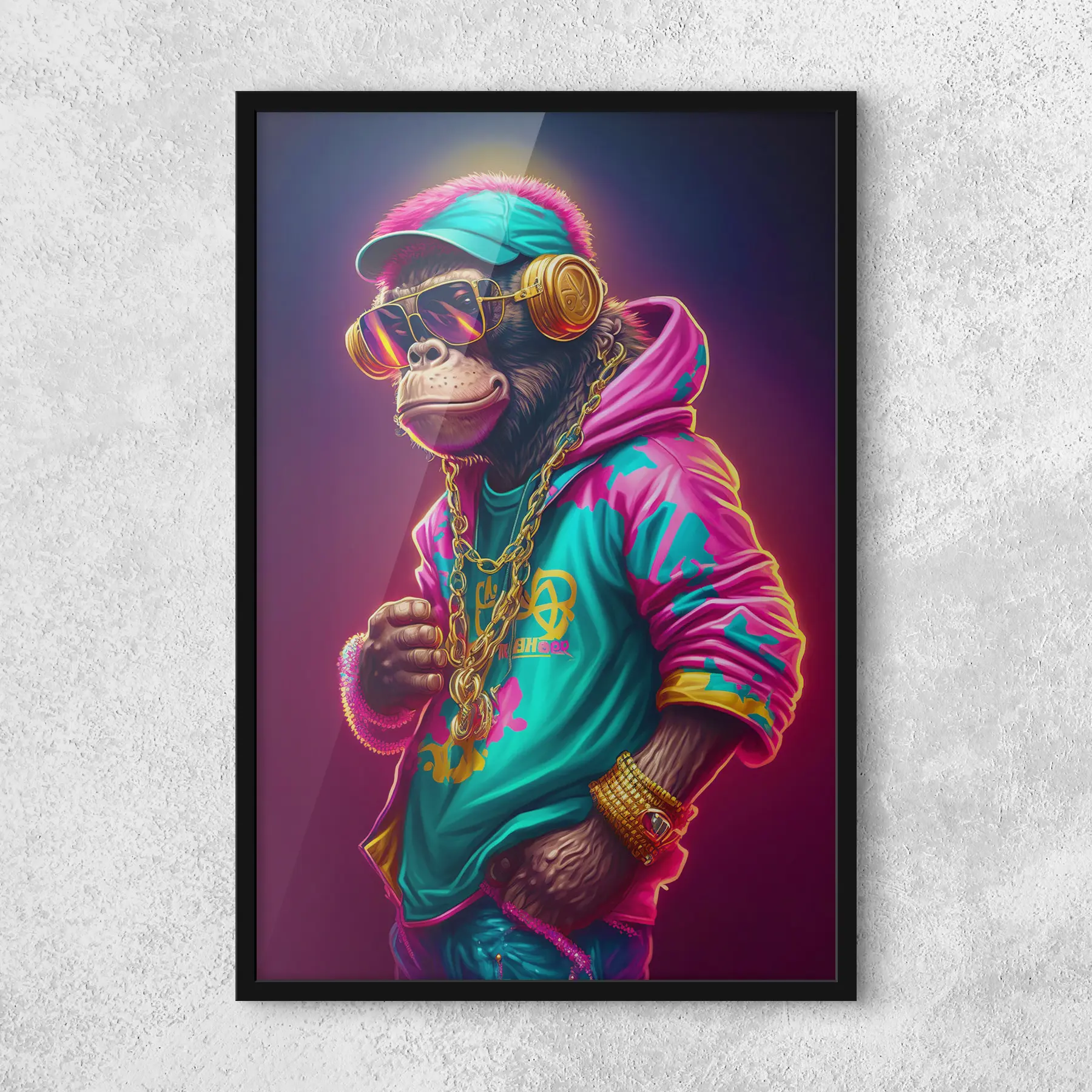 murales de pared Elegante primate con atuendo vibrante f34891